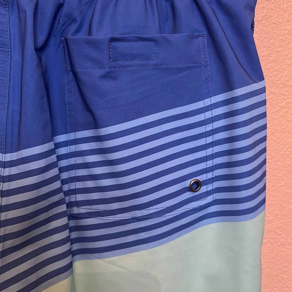 Sonoma Men's Blue and Aqua Swim Board Shorts  Size M